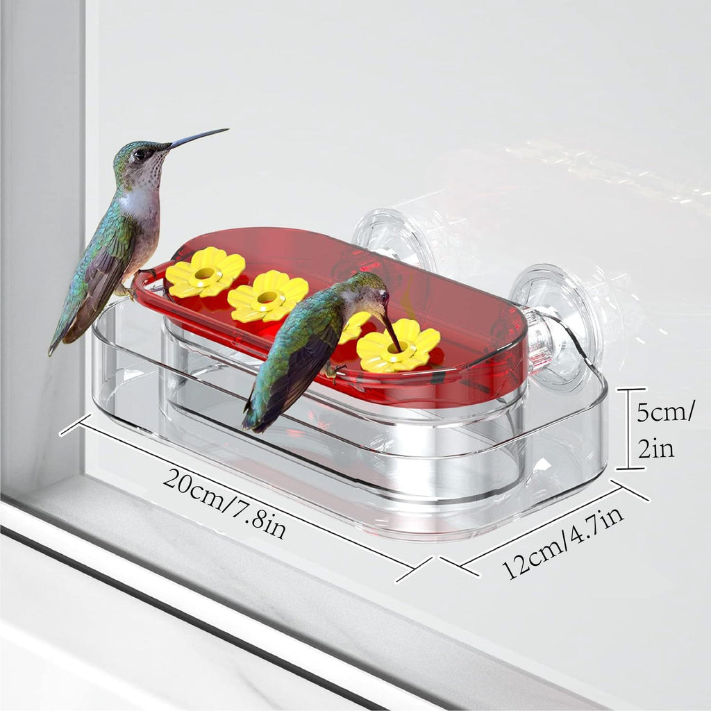Outdoor Hummingbird Feeder for Garden & Balcony, No Battery Wild Bird Feeder Station for Backyard Patio, Easy-Fill Nectar Feeder for Wild Birds, Weatherproof Hanging Bird Feeder for Hummingbirds