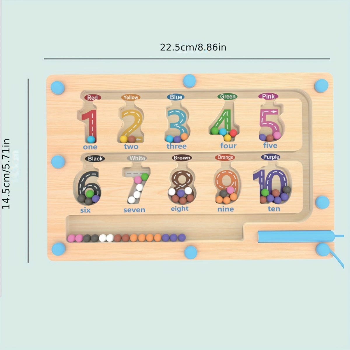 Magnetic Wooden Maze Toy for Kids Color Number Learning Fine Motor Skills Development Educational Puzzle Game Architecture Theme Birthday Halloween Christmas Gift Ages 3+