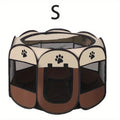 Portable Foldable Pet Playpen with Zipper Gate – 3 Sizes S/M/L Collapsible Mesh Enclosure for Cats, Dogs, Puppies & Kittens, Scratch-Resistant Indoor Outdoor Pet Fence Play Yard