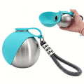 Stainless Steel Pet Travel Water Bottle – 9.6oz Leak-Proof Dog & Cat Drinking Bottle with Foldable Bowl for Outdoor Hiking Walking Camping, 304 Steel, Blue & Pink
