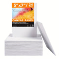 Canvas Boards 5x7 Inch 12 & 24 Pack – Primed Acid-Free Blank Art Panels Ready to Paint with Acrylic, Oil & Watercolor, Heavyweight Cotton, for Artists & Beginners