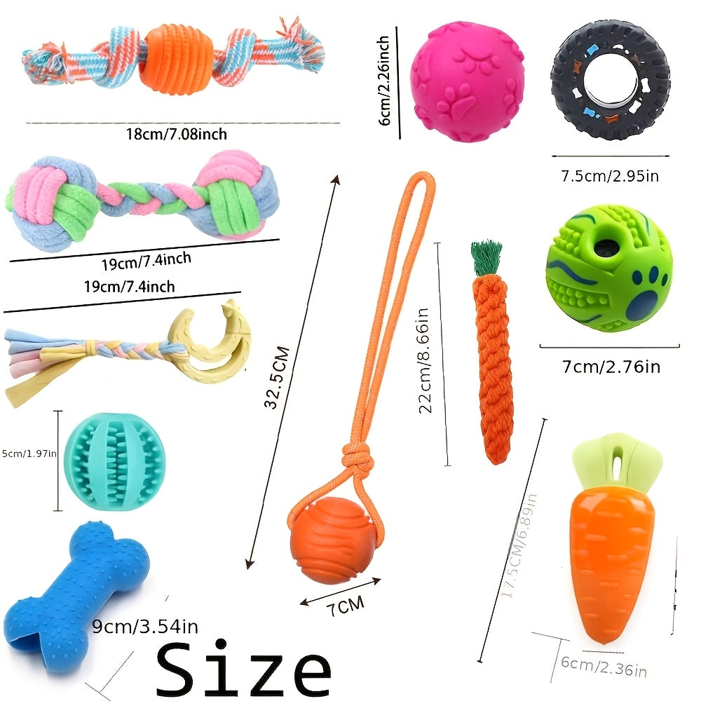 Dog Chew Toy Set 3/6/9Pcs - Puppy Teething Dental Chew Toys Bundle, Boredom Relief Rope Knot Toys for Small Dogs, Mixed Gift Pack Random Style