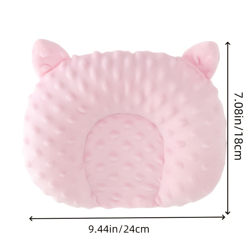 U-Shaped Dog Bed for Small Dogs – Cozy Cartoon Fleece Sleep Pad, Calming Donut Cuddler for Toy Breeds, Soft Polyester Elliptical Mat for Deep Sleep – Pink, Yellow, Blue, Grey