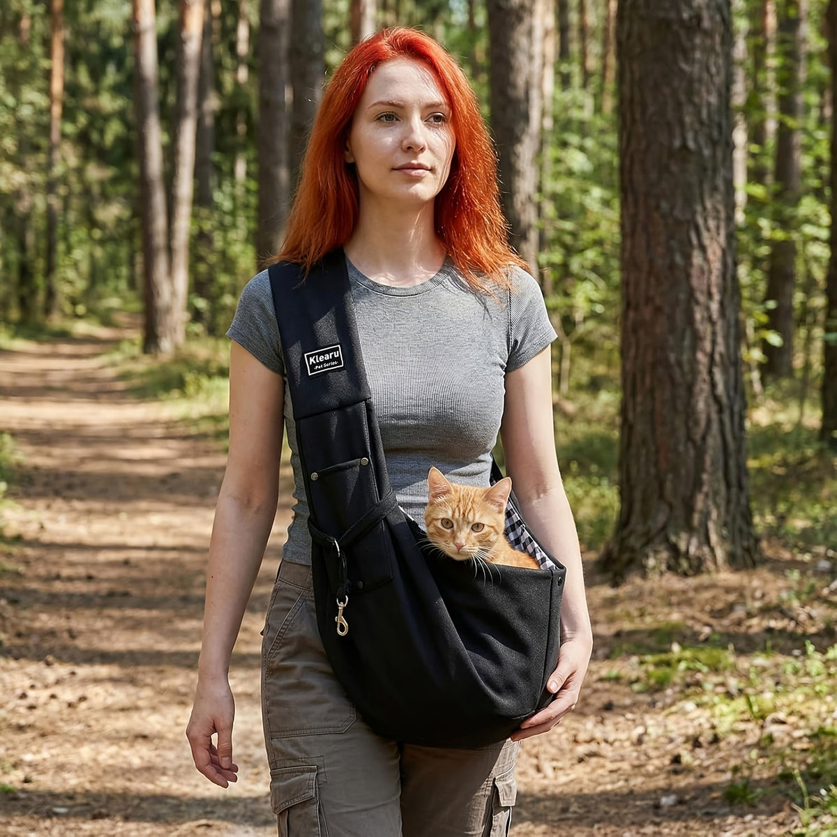 Lightweight Foldable Pet Carrier Crossbody Bag – Breathable Shoulder Strap Travel Bag for Small Dogs & Cats, Portable Outdoor Pet Tote for Hiking Shopping Vet Trips & Everyday Adventures