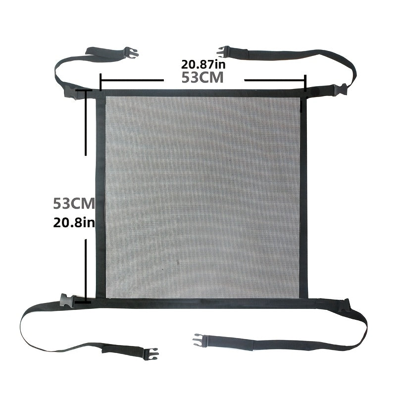 Pet Car Safety Net Barrier with Storage Pocket - Adjustable Polyester Dog Car Net Organizer, Easy Install Rear Seat Protector for All Vehicles, M & L Sizes for Dogs & Cats