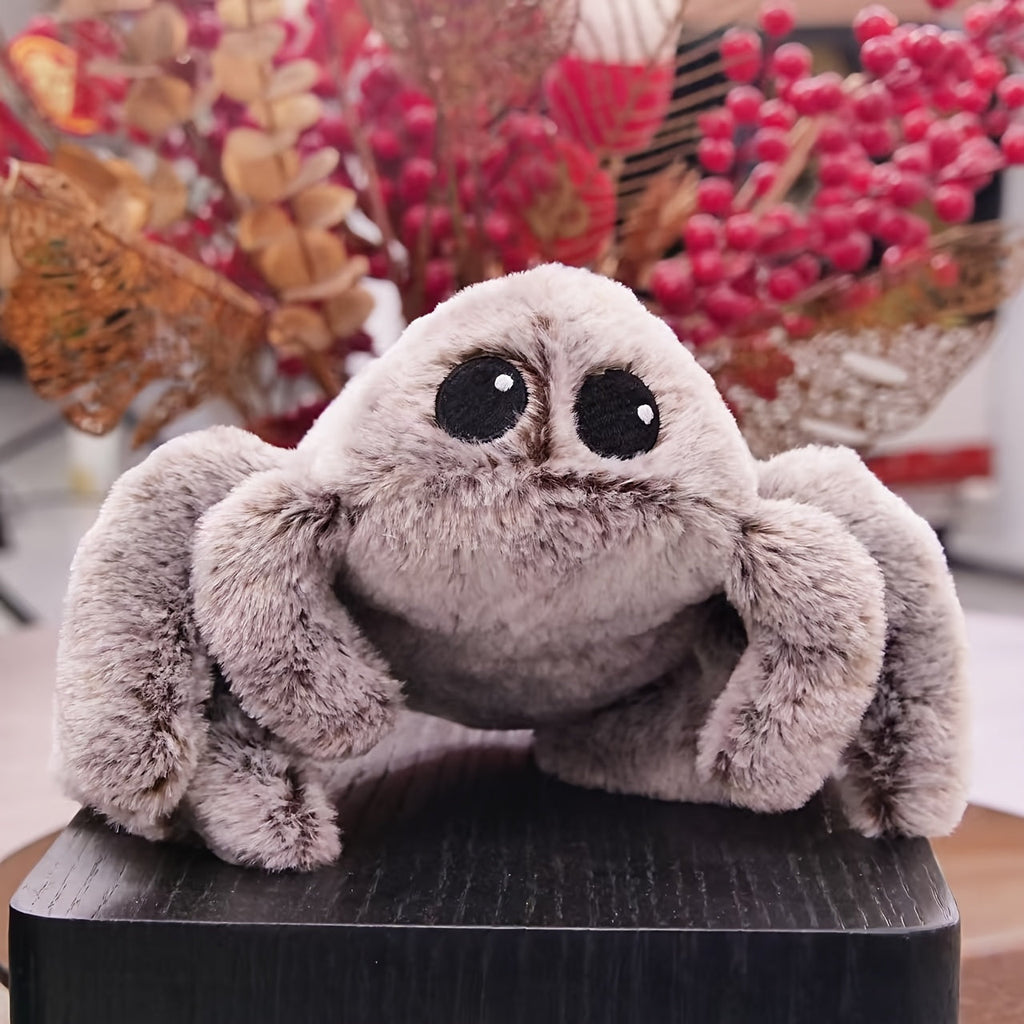 Cute Baby Spider Soft Plush Stuffed Toy Cartoon Movie Character Doll Super Soft Gray Kids Birthday Christmas Gift W-112