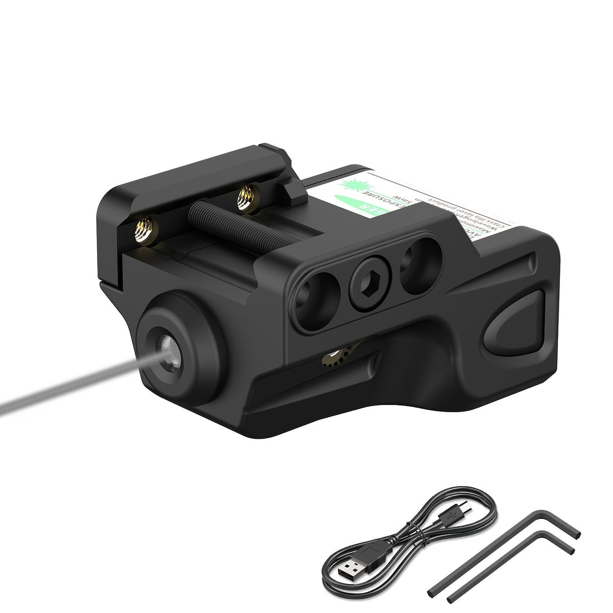 Multi-Color Laser Sight USB Rechargeable – Low Profile Picatinny Rail Handgun Pistol Laser, Green Red Blue Purple IR, 1mW–5mW, Polyamide Body, Compact Tactical Firearm Accessory