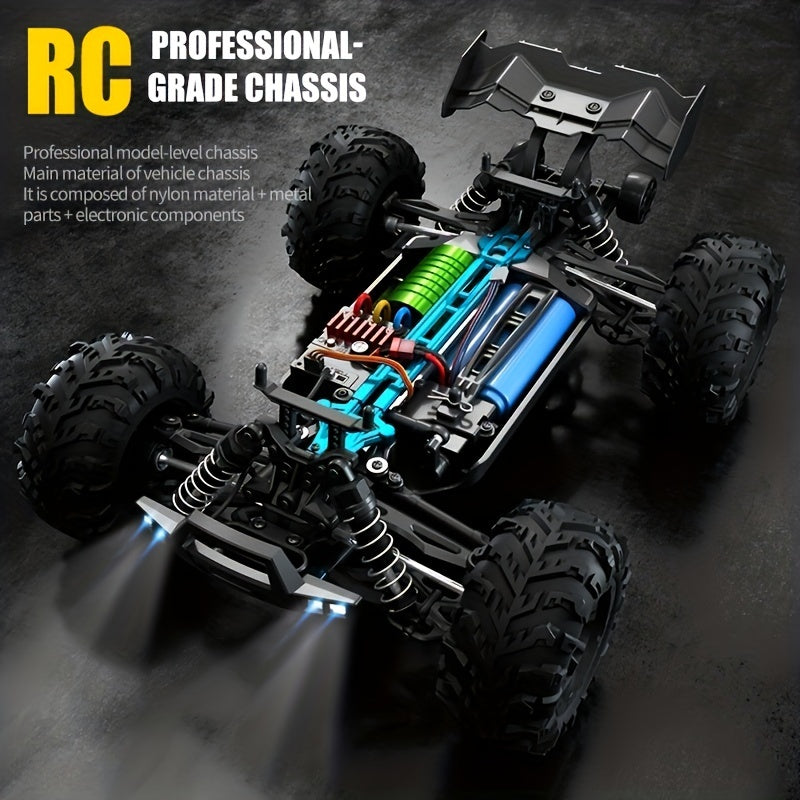 16101Pro RC Car 1/16 Scale 4WD Brushless Motor 70KM/H Off-Road Drift Racing Truck with 2.4GHz Remote Control, 4x4 All-Terrain Racing Vehicle – High Speed RC Truck with 2 Batteries Included