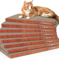 CAPHAUS Reversible Cat Scratcher Lounger – Large 5-Layer High-Density Cardboard Scratching Pad & Board, 16.9 x 8.5 Inch, Protects Furniture, Fits Multi-Cat Households & Large Paw Breeds