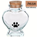 Custom Pet Memorial Keepsake Jar – Personalized Heart Bottle Urn for Pet Fur & Hair – Dog Cat Loss Gift, Sympathy Keepsake Urn for Beloved Pets