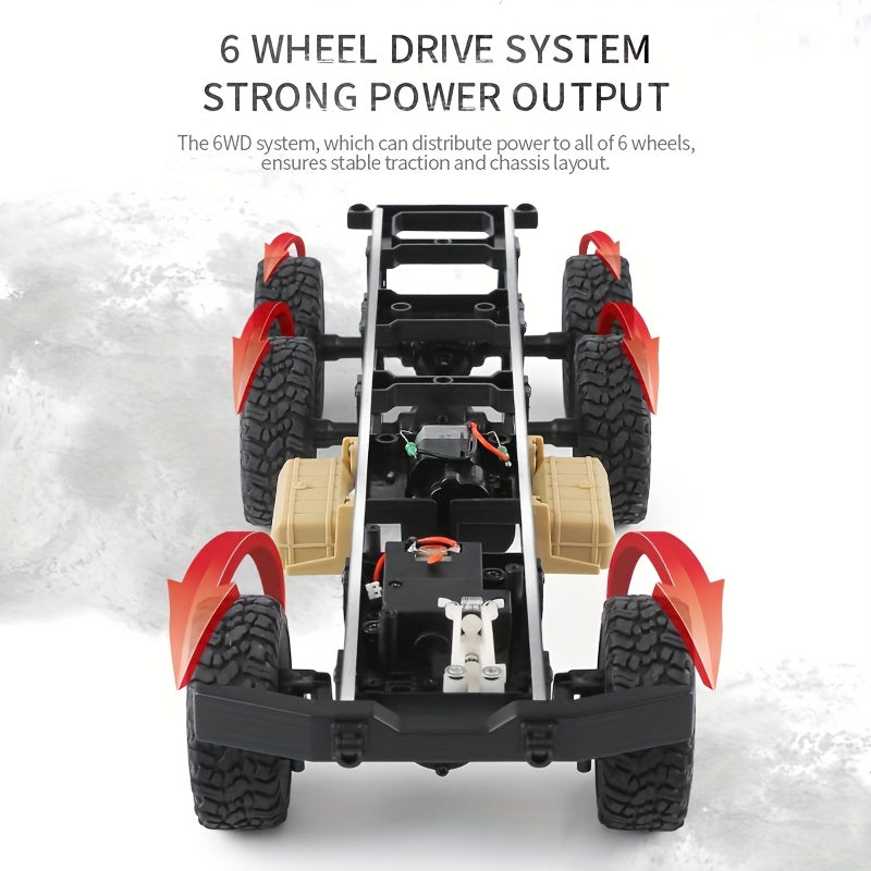1/12 Scale RC Military Truck 6x6 All-Terrain Crawler with Metal Frame & Dual Differential – Remote Control Heavy Duty Army Truck for Boys, Kids Christmas Gift & Room Decor