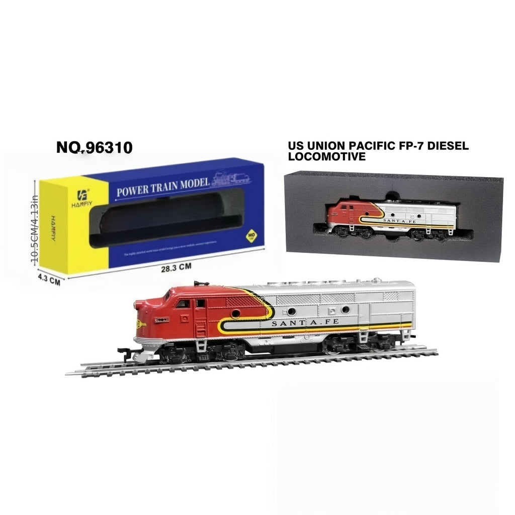 1:87 HO Scale FP7 Diesel Locomotive Model Train - Realistic Vintage Steam Engine Compatible with HO Gauge Railroad Sets, Collectible Display Piece | Adult Gift for Model Train Enthusiasts