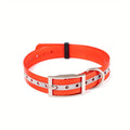 Reflective Waterproof Dog Collar - Biothane Adjustable Collar with Zinc Alloy Buckle & D-Ring, Night Safety Reflective Strip, All Weather Durable Dog Collar