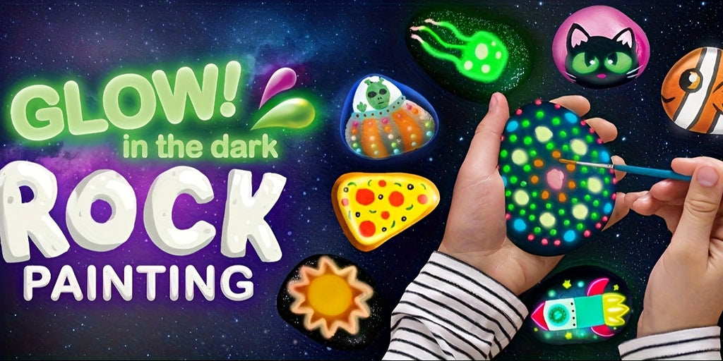 Glow in the Dark Stone Painting Kit for Kids – Creative DIY Rock Art & Craft Set, Graffiti Painting Toy, Outdoor Activity Gift for Boys and Girls Birthday Parties