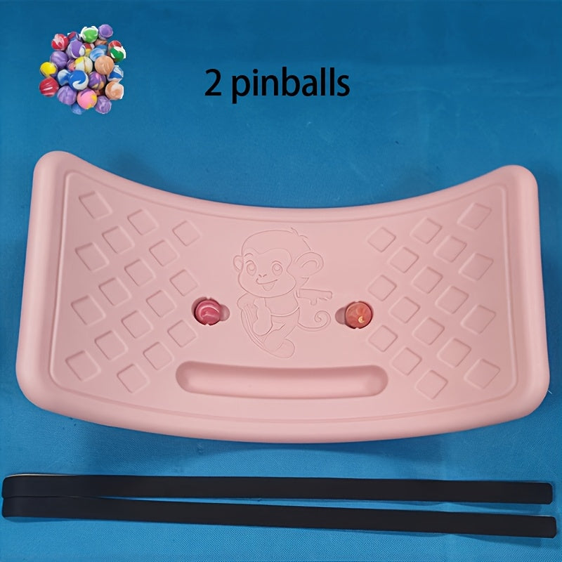 Kids Balance Board with Ball Curved Wobble Board Children Educational Sport Toy Improves Core Strength Coordination Stability Training Indoor Outdoor Toy Gift Pink Yellow Blue