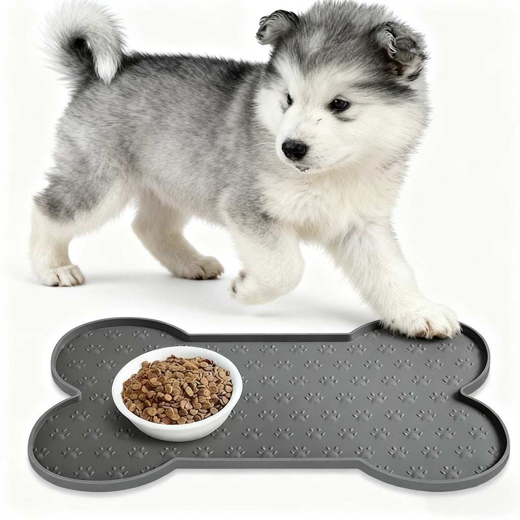Silicone Pet Feeding Mat for Dogs – Non-Slip Waterproof Food Bowl Mat Easy to Clean – Dog Placemat for Food & Water Bowls in Black, Apricot, Pink & Gray
