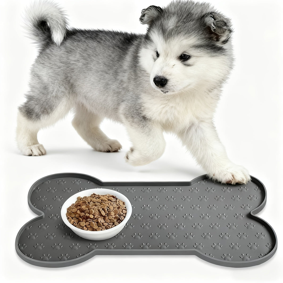 Silicone Pet Feeding Mat for Dogs – Non-Slip Waterproof Food Bowl Mat Easy to Clean – Dog Placemat for Food & Water Bowls in Black, Apricot, Pink & Gray