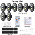 Wireless LED Lights for Vehicles 6 or 8pcs – Remote Control, 8 Color Modes, USB Rechargeable, for Car Interior, Truck, Motorcycle, Drone, Bicycle & Plane