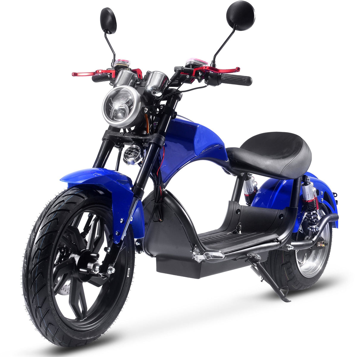 MotoTec Raven 60V 2500W Lithium Electric Scooter – 28 MPH, 35–50 Mile Range, 30Ah Battery, Hydraulic Brakes, Front & Rear LED, Mirrors & Horn – High-Performance Adult Electric Moped Scooter