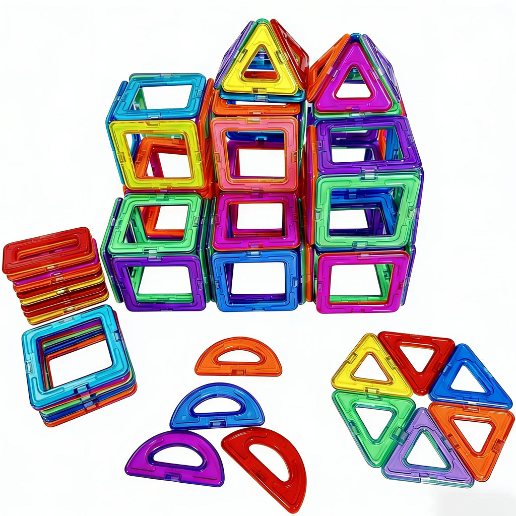 30-Piece Magnetic Building Blocks Set for Kids – Large Colorful DIY Stacking Tiles, STEM Educational Toy, Shapes & Colors Learning, Birthday Christmas Gift for Toddlers