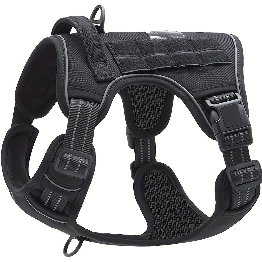 No Pull Tactical Dog Harness with Control Handle - Durable Vest with Reflective Straps for Large Dogs, Ideal for Training, Working & Service Dogs