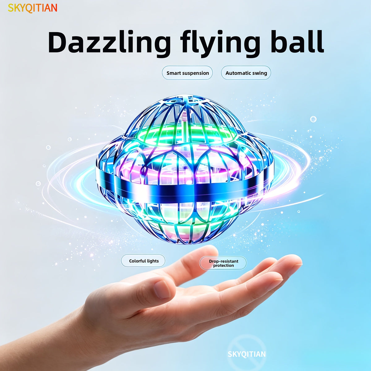 Smart Sensor UFO Hovering Flying Ball – Hexagonal Spinning Saucer Mini Drone with Autonomous Flight & Hand Sensor Control | Levitating Flying Robot Toy for Kids & Adults | Christmas & Party Gift