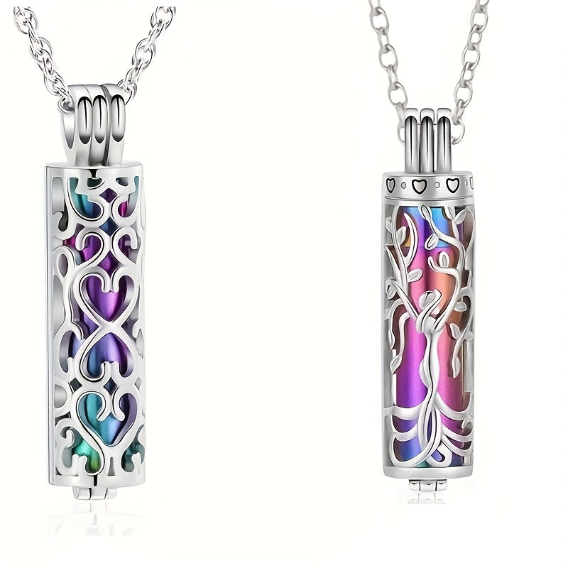 Cremation Urn Necklace Set for Ashes 2pcs – Cute Heart Bone Keepsake Memorial Jewelry for Women Girls, Matching BFF Friendship Pendant Gift