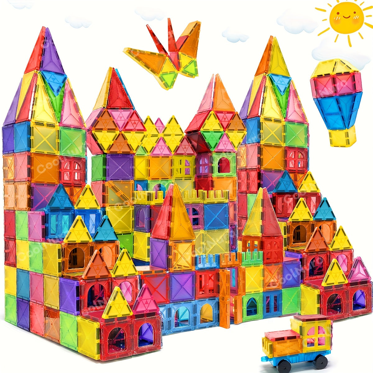 Magnetic Building Blocks for Kids 40/100pcs – STEM Educational Magnetic Tiles Stacking Puzzle Playset, Sensory Learning Toys, Creative Construction Gift for Boys Girls Toddlers Ages 3+, Random Colors