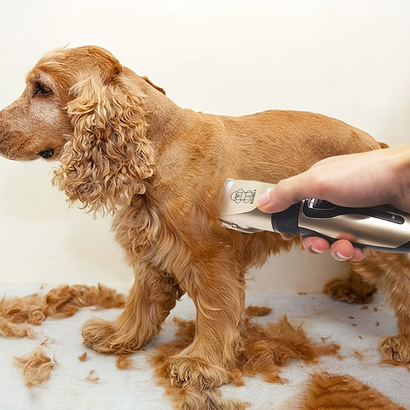 Rechargeable Cordless Pet Grooming Clippers with LED Display - Professional Wireless Dog Hair Trimmer, Detachable Blades, 4 Comb Guides, Low Noise 36V USB Charging, for Dogs Cats Small Animals
