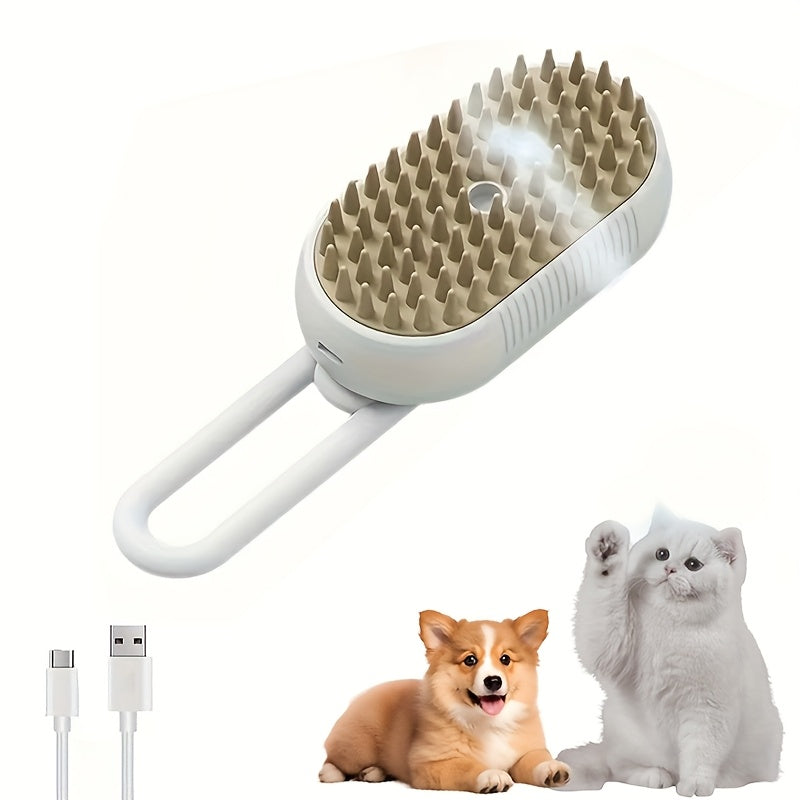 3-in-1 Self-Cleaning Pet Grooming Brush with Steam Spray - Deshedding Tool for Cats & Dogs, One-Click Hair Removal, 2026 New Model