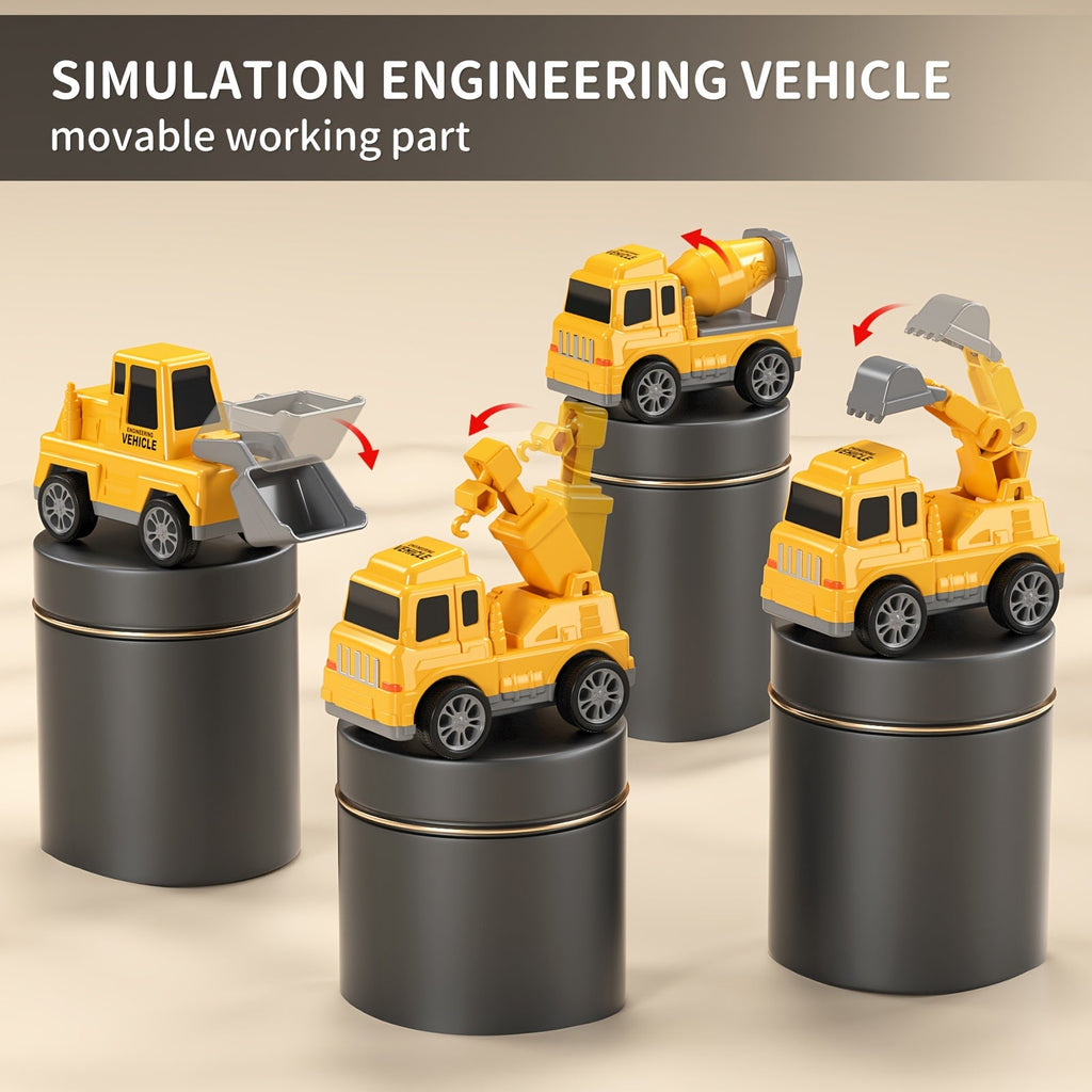 Construction Vehicles Transport Truck Carrier Toy for Boys Ages 3 4 5 6 7 - Car Hauler Carrier Playset with Mini Trucks, STEM Building Vehicle Toys for Kids, Christmas Birthday Gift for Boys Girls