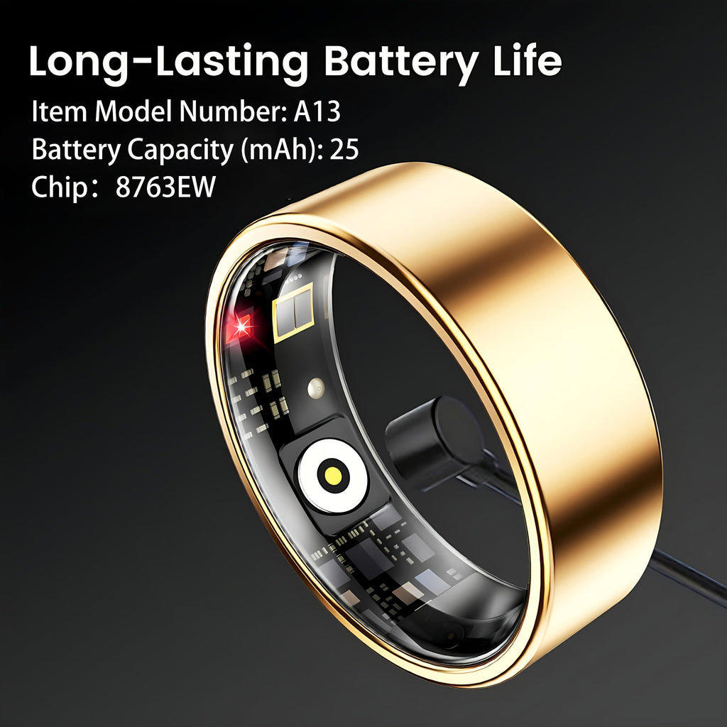 Smart Ring for Women & Men – IP68 Waterproof Fitness Tracker with Sleep Tracking, Step Counter, Exercise Monitoring & Camera Control, Lightweight Health Ring Compatible with iPhone & Android