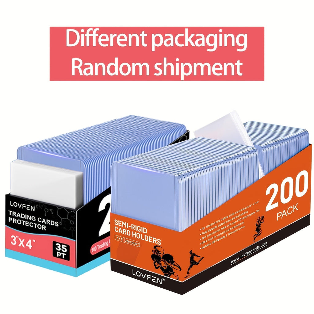 Trading Card Top Loaders 200 Count Hard Plastic 3x4 Inch Card Holders with Sleeves for Baseball Football Basketball Sports Cards TCG Pokemon Collector Gift