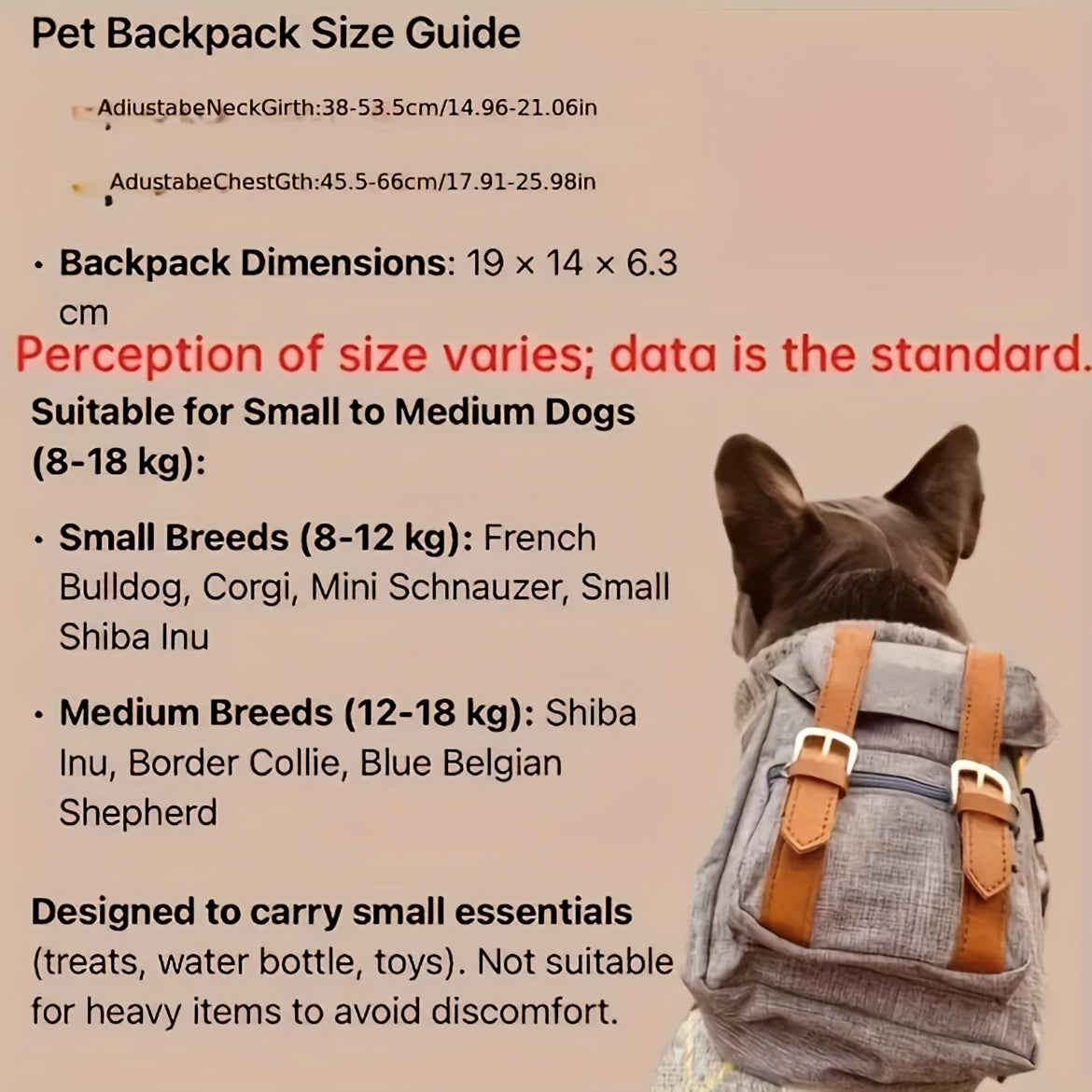 Multifunctional Pet Carrier Backpack with Safety Harness for Small Medium Dogs - Adjustable Chest 17.72-25.59 Inch Portable Dog Travel Bag for Daily Use Hiking Outdoor - Blue Grey Red Check