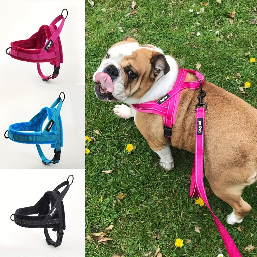 No Pull Reflective Dog Harness - Quick Fit Adjustable Vest with Comfortable Lining, Easy On & Off for Walking, Night Safety Reflective Straps, Fits Small Medium Large Dogs