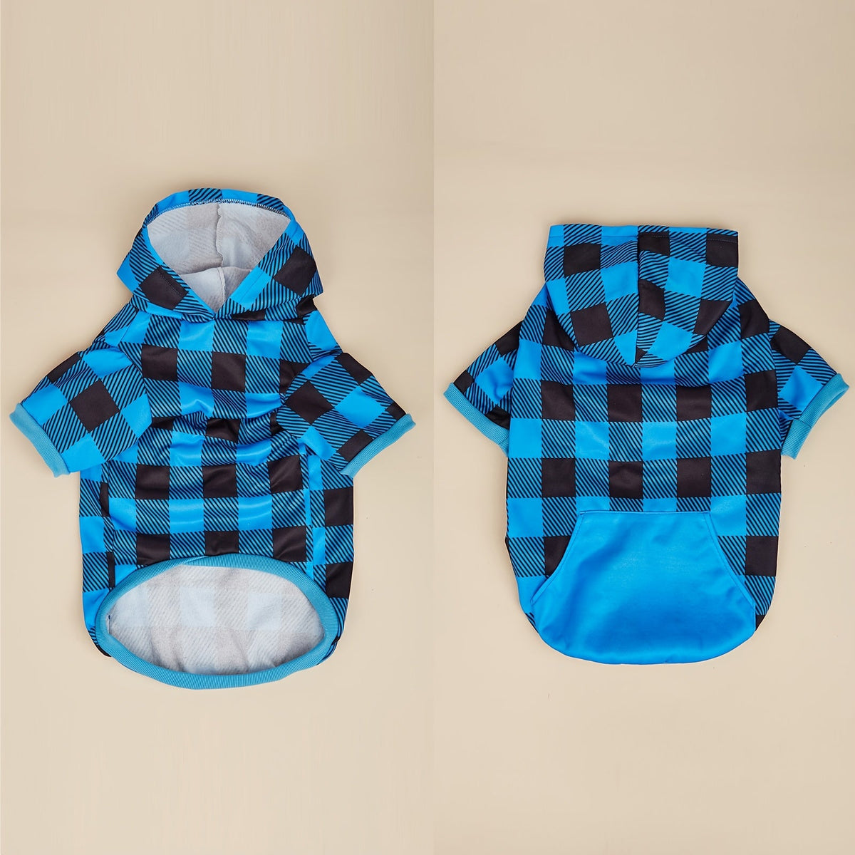 Dog Hoodie Plaid Sweatshirt for Pets – Cozy Hooded Pullover for Small & Large Dogs and Cats, XS to 5XL Sizes, Soft Warm Pet Sweater for Fall & Winter, Cute Matching Outfit Gift for Pet Lovers