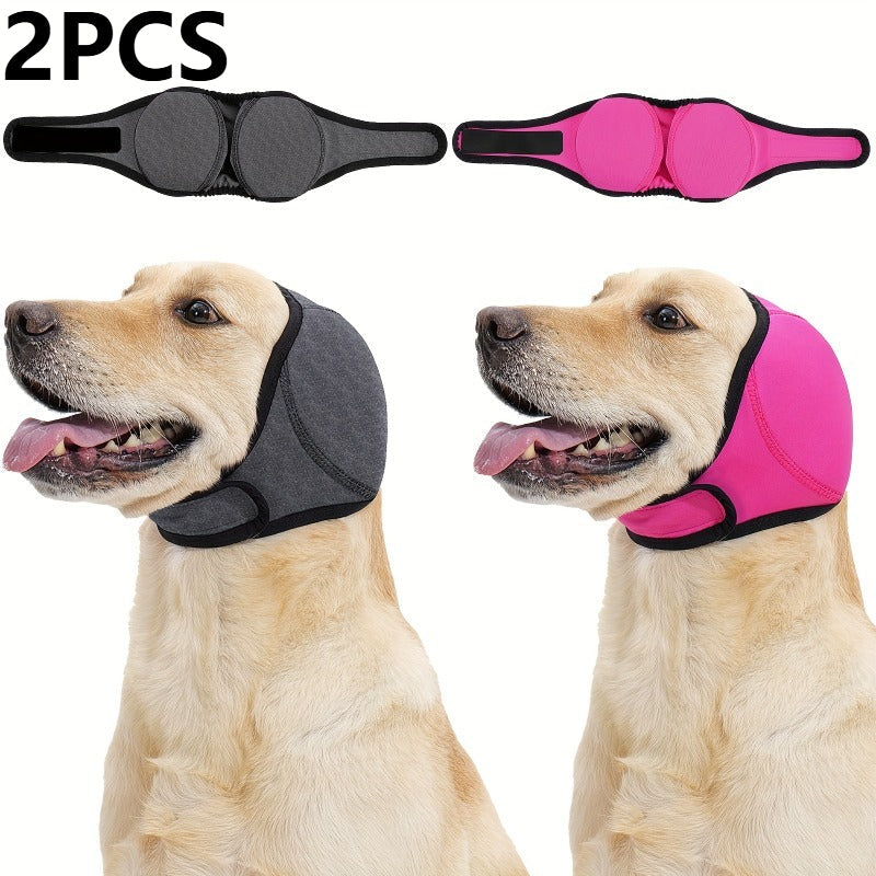 Dog Ear Muffs for Noise Reduction – 2-Pack Adjustable Anti-Anxiety Dog Headgear, Soundproof Ear Protection for Small to Medium Dogs, Calming Gear for Thunderstorms, Fireworks & Loud Environments, S/M/L