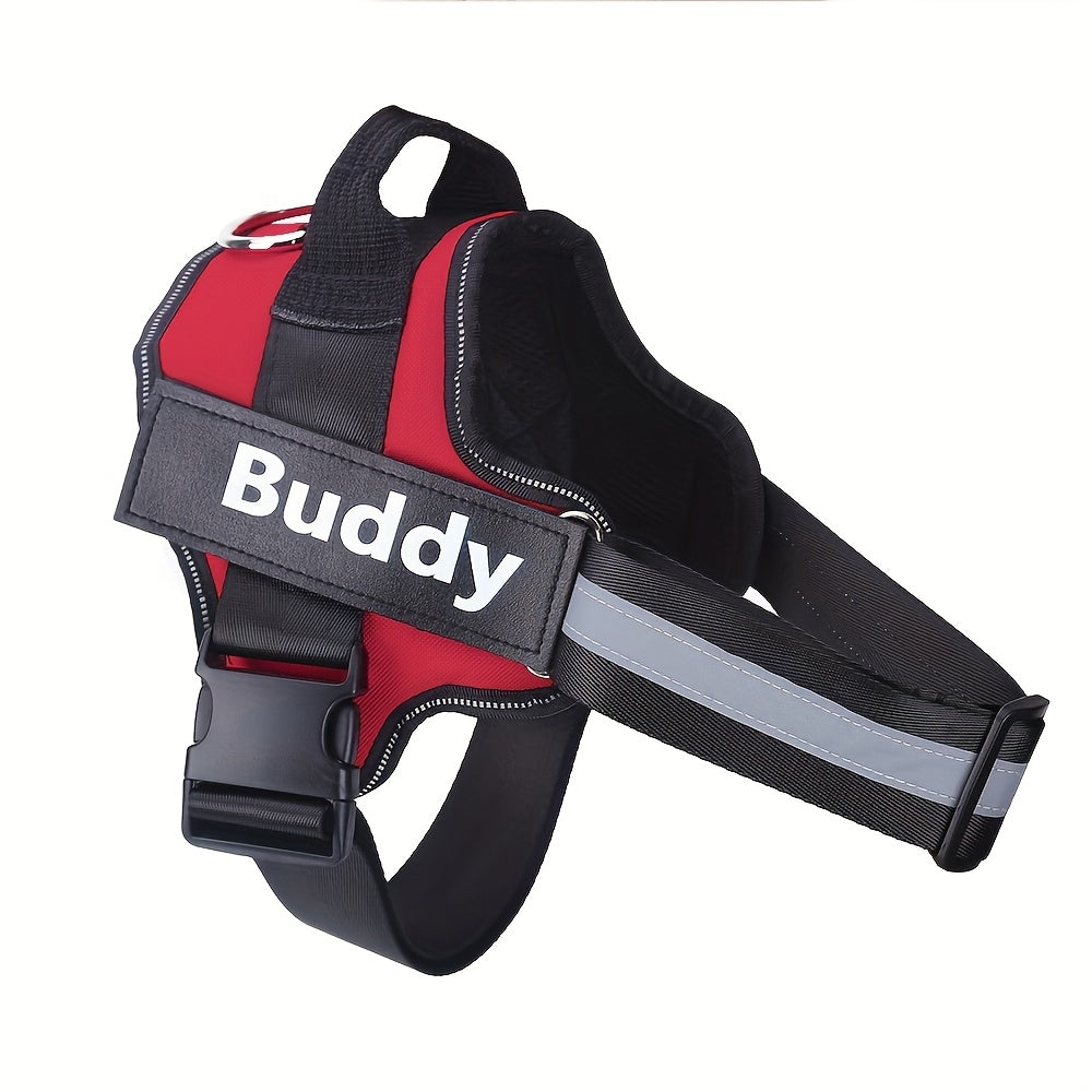 Personalized No-Pull Dog Harness Vest – Reflective Breathable Custom Name Pet Harness for Small to XXL Dogs, Outdoor Walk & Training Vest in 12 Colors Including American Flag & Camo