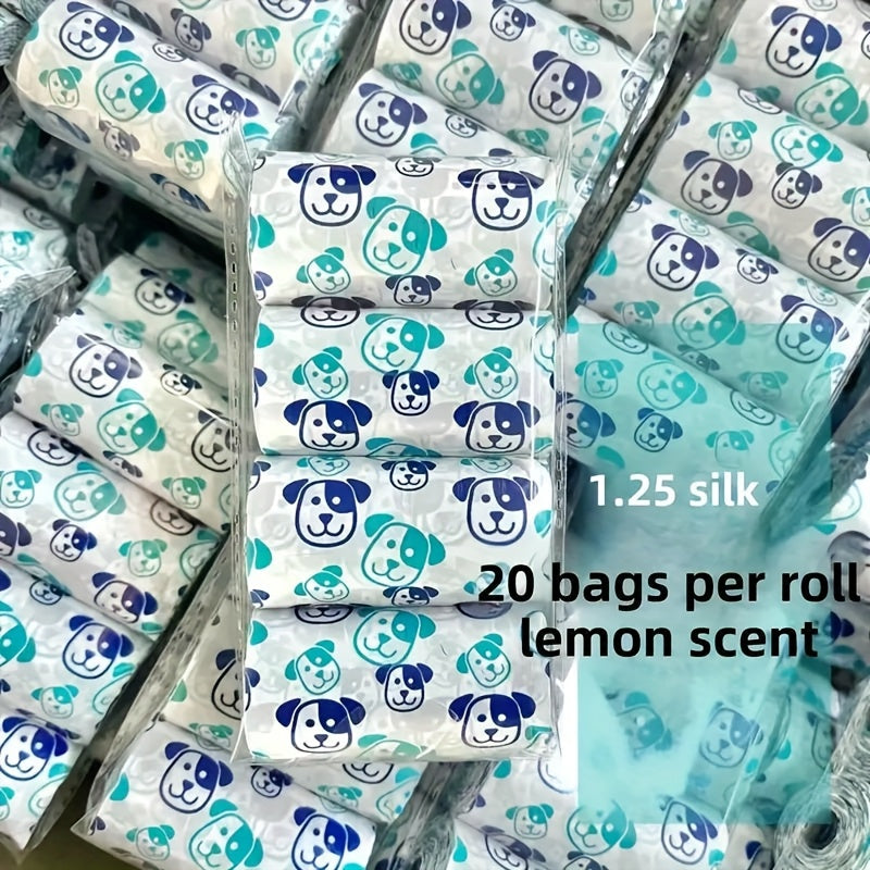Scented Dog Poop Bags 4 Rolls 80 Count - Thickened Leak-Proof Pet Waste Bags with Cute Colors & Multiple Scents, Convenient Dog Feces Pickup Bags for All Pets, Easy Tear & Portable Dog Walk Essentials