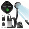 Portable Camping Shower 6000mAh Battery 120-Min Runtime 6 Spray Modes Smart Temperature Display – Lightweight Outdoor Shower Pump for Camping, Hiking, Pet Cleaning, Car Washing & Beach