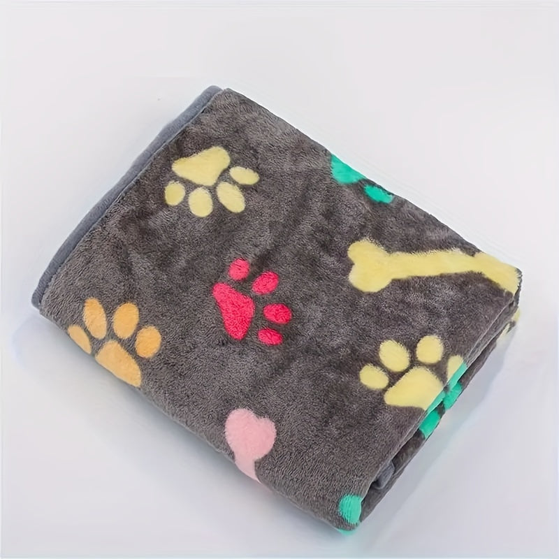 Cozy Bone-Pattern Dog Blanket for Small & Medium Dogs - Soft Warm Machine-Washable Pet Bedspread for Kennels, Crates, Sofas & Beds, Comfortable All-Season Dog Throw Blanket