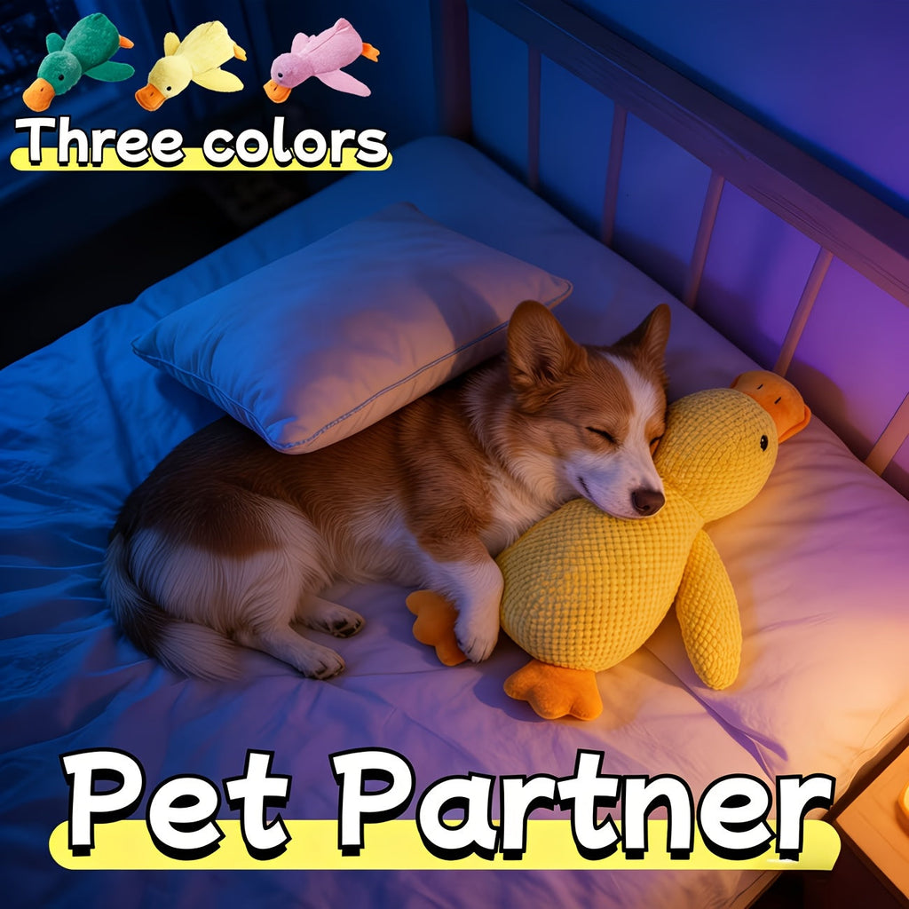 Squeaky Duck Plush Dog & Cat Toy - Interactive Chew Toy with Squeaking Sound, Double-Layer Thick Fabric, Durable Bite Toy for Small Medium Large Pets, Fun Holiday Gift
