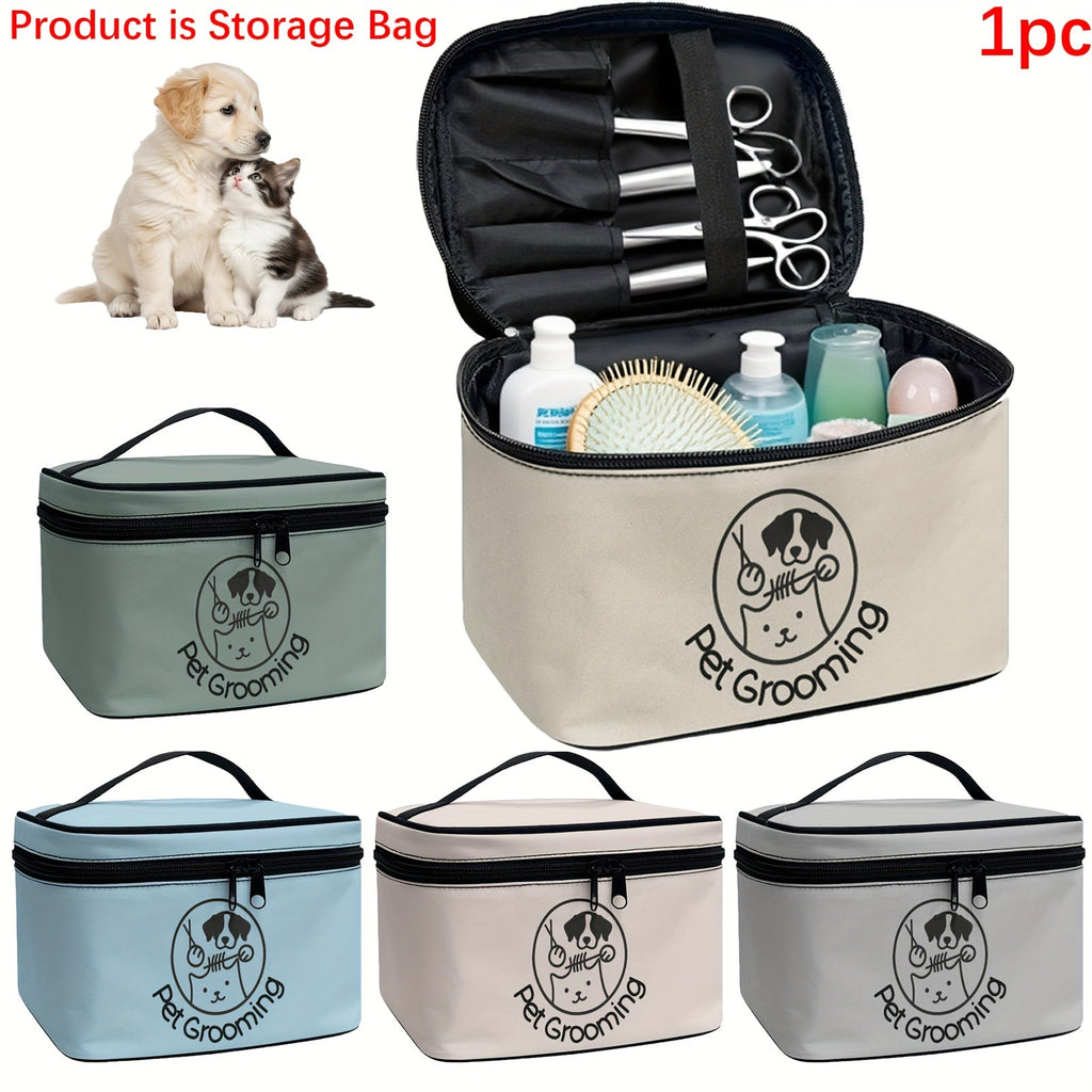 Pet Grooming Tool Storage Bag for Dogs & Cats – Portable Organizer with Handle & Double Zipper, Travel-Ready Dog Cat Grooming Kit Pouch, Ideal Gift for Pet Lovers