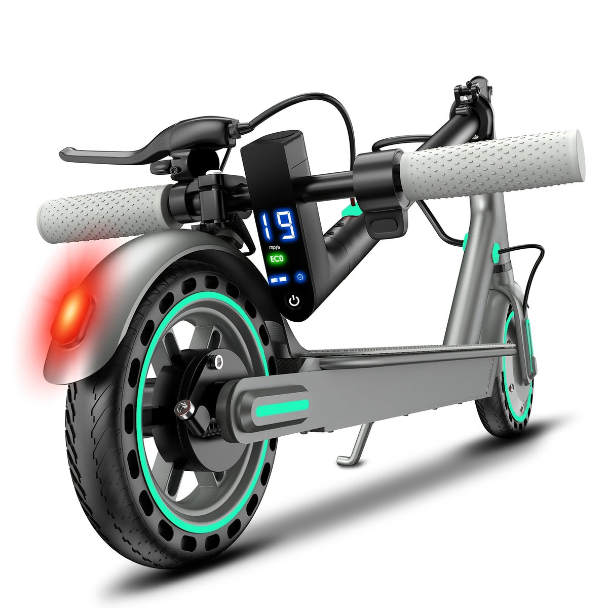 Electric Scooter for Adults 350W Motor - 19 MPH Top Speed, 21-Mile Range, 8.5" Solid Tires, Foldable Commuter E-Scooter with App Control, Dual Brake System & LED Lights | Portable Folding Design