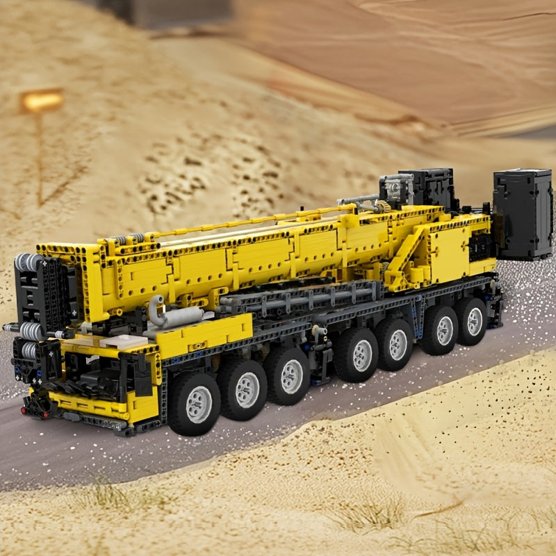 4805 Pcs GMK7550 All-Terrain Crane Building Blocks Kit - 31.5in Heavy-Duty Mobile Crane Model with Multi-Axle Steering & Extendable Boom, Advanced Engineering Toy for Adults & Teens, Collector Display Build