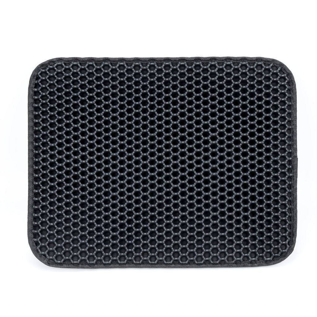 Double Layer Cat Litter Mat Anti-Leak Anti-Splash - Dual Layer Filtration Trapping Mat for Litter Box, Waterproof Non-Slip Cat Litter Trapper for Hardwood & Carpet, Easy to Clean, S/M/L Sizes Available