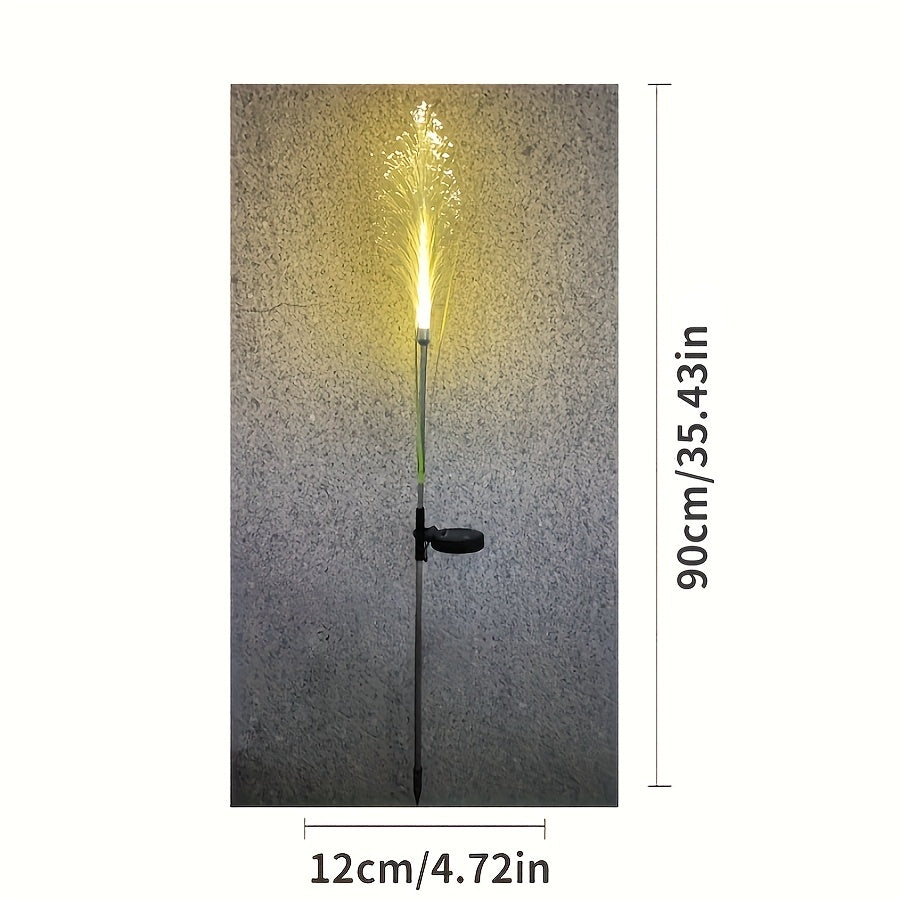 Solar Powered Golden Grass Garden Lights – Energy-Efficient Outdoor Decorative Stake Lights for Yard, Patio & Balcony, Nickel Battery, Semi Flush Mount, Available in 1pc or 2pcs