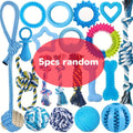 Dog Chew Toy Pack 5, 10 or 15 Pieces – Assorted Puppy Teething Toys with Rope Knots, Balls & Spiky Rings, Interactive Chewing & Entertainment Bundle for Small Dogs, Random Styles & Colors