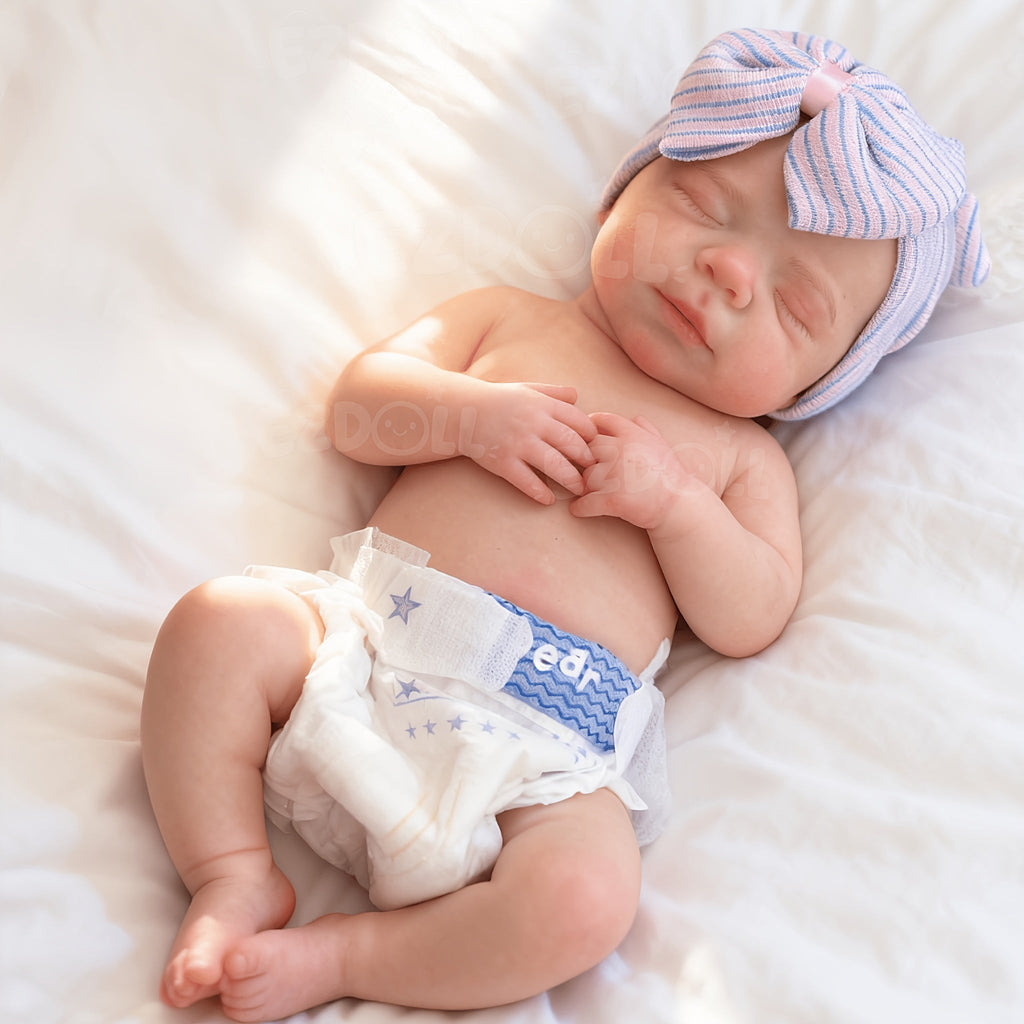 18-Inch Full Body Silicone Girl Doll – Realistic Open-Mouth Newborn Baby Doll, Soft Flexible Handmade Reborn Doll with Outfit, Birthday Christmas Gift for Kids & Collectors