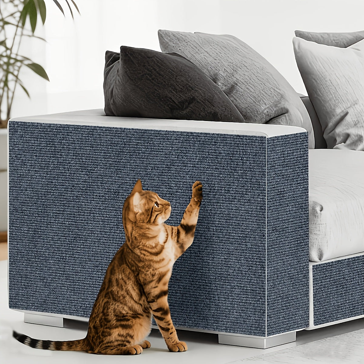 Self-Adhesive Cat Scratching Pads 2 Rolls 23.62x11.81" - Thickened Anti-Scratch Mat Peel & Stick - Multiple Colors Cuttable Cat Scratch Protector for Sofa Furniture Living Room - Easy Install Cat Pad
